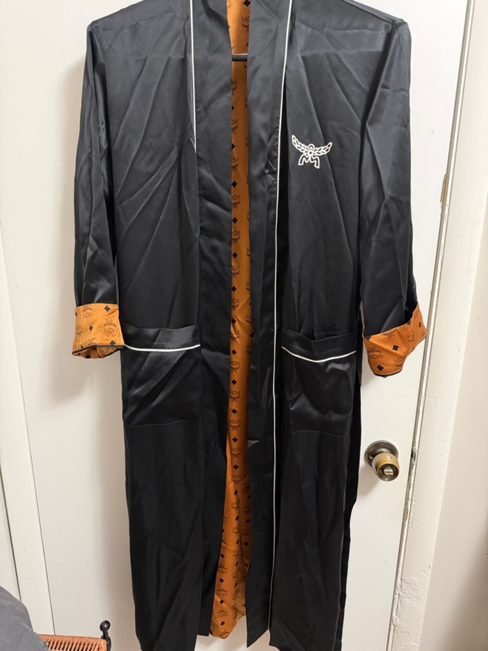 MCM reversible silk robe